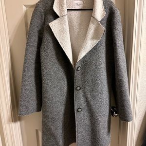 Carly Jean Los Angeles Grey Wool Coat